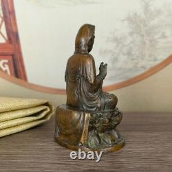 Ancienne sculpture chinoise de Bouddha en bronze, statue d'art asiatique
