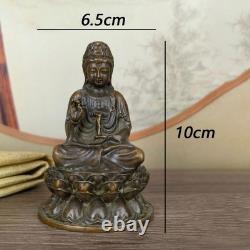 Ancienne sculpture chinoise de Bouddha en bronze, statue d'art asiatique