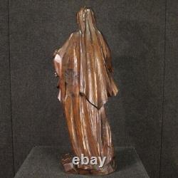 Ancienne sculpture en bois Madone statue française antiquité 19ème siècle