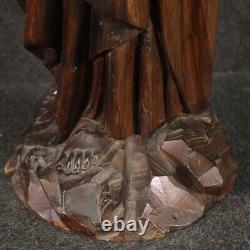 Ancienne sculpture en bois Madone statue française antiquité 19ème siècle