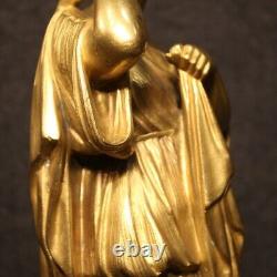 Ancienne sculpture en bronze doré statue signe Vestale femme 19ème siècle 800