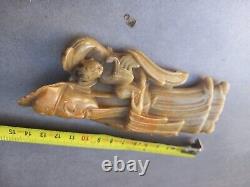 Ancienne sculpture en pierre de lard XIXe. Dieu longévité chinois SHOU LAO