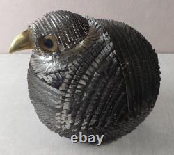 Ancienne sculpture, oiseau en métal, Alexander Blazquez, Mexique