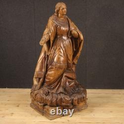 Ancienne sculpture religieuse en bois sainte Thérèse extase statue 18ème siècle