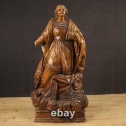 Ancienne sculpture religieuse en bois statue sainte Thèrse extase 18ème siècle