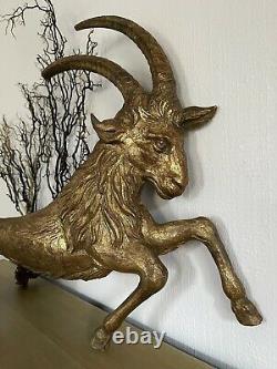 Ancienne sculpture statue en bois doré animal antique XIXè cabinet de curiosité