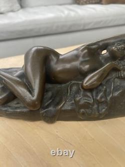 Ancienne sculpture statue en bronze signé Pradier femme nue