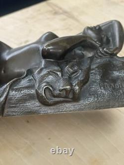 Ancienne sculpture statue en bronze signé Pradier femme nue