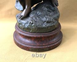 Ancienne sculpture / statue en régule patiné bronze LA GLOIRE par GEO MAXIM 54cm