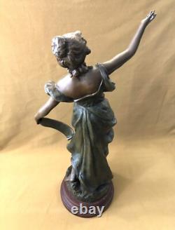 Ancienne sculpture / statue en régule patiné bronze LA GLOIRE par GEO MAXIM 54cm