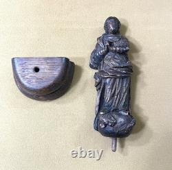 Ancienne sculpture / statue religieuse en bois figurant la VIERGE MARIE 23,5 cm