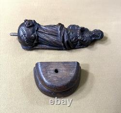 Ancienne sculpture / statue religieuse en bois figurant la VIERGE MARIE 23,5 cm