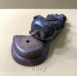 Ancienne sculpture / statue religieuse en bois figurant la VIERGE MARIE 23,5 cm