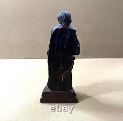 Ancienne sculpture / statue religieuse en bois figurant la VIERGE MARIE 23,5 cm