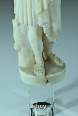 Ancienne statue Diane de Gabies Praxitele Grec Rome Antique portrait ALBATRE 19e