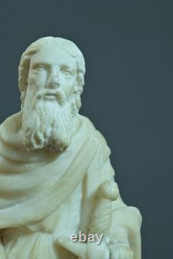 Ancienne statue Saint Paul XVIe albâtre sculpture religieuse Renaissance épée