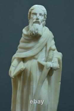 Ancienne statue Saint Paul XVIe albâtre sculpture religieuse Renaissance épée
