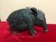 Ancienne Statue Animalière Mâle Cochon Sculpture Laiton Bronze Vintage Déco