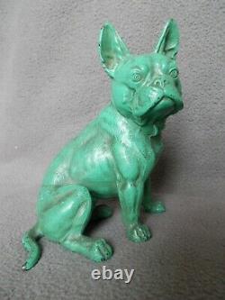 Ancienne statue art deco 1920 bouledogue francais sculpture chien french bulldog