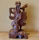 Ancienne Statue Artisanale P&ecirc;cheur Tha&iuml;landais Sculpture Sur Bois Bonne