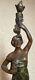 Ancienne Statue Bronze Reine Des PrÉs 41x11cm Old Bronze Statue In Bronzo
