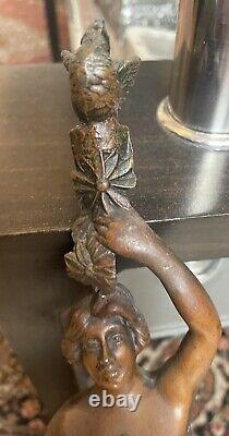 Ancienne statue bronze REINE DES PRÉS 41x11cm old bronze statue in bronzo