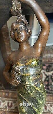 Ancienne statue bronze REINE DES PRÉS 41x11cm old bronze statue in bronzo