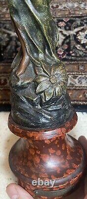 Ancienne statue bronze REINE DES PRÉS 41x11cm old bronze statue in bronzo
