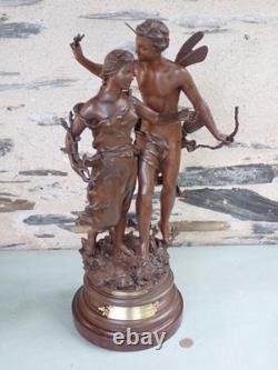 Ancienne statue d' ERNEST RANCOULET La fleur et le papillon 1900 Victor Hugo