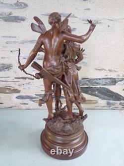 Ancienne statue d' ERNEST RANCOULET La fleur et le papillon 1900 Victor Hugo