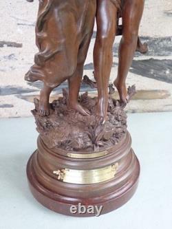 Ancienne statue d' ERNEST RANCOULET La fleur et le papillon 1900 Victor Hugo