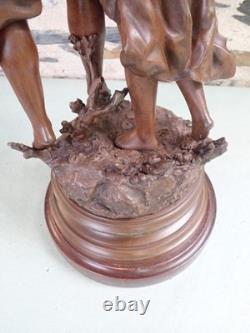 Ancienne statue d' ERNEST RANCOULET La fleur et le papillon 1900 Victor Hugo