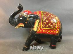 Ancienne statue d'éléphant en bois sculpture made in India déco yoga ayurvéda