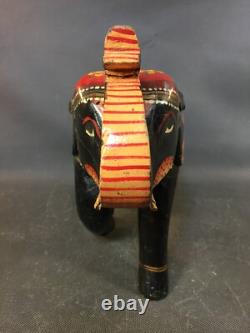 Ancienne statue d'éléphant en bois sculpture made in India déco yoga ayurvéda