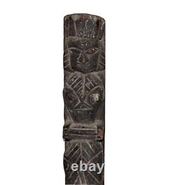 Ancienne statue de dame musicienne 13 art du temple hindou sculpture en bois