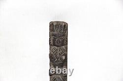 Ancienne statue de dame musicienne 13 art du temple hindou sculpture en bois