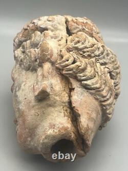 Ancienne statue du Gandhara sculpture tête terre cuite 500 après JC Afghanistan