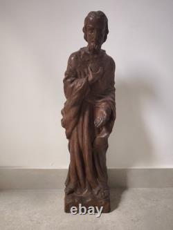 Ancienne statue du Sacré-Cour de Jésus sculpture figurative religieuse cath