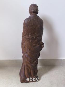Ancienne statue du Sacré-Cour de Jésus sculpture figurative religieuse cath