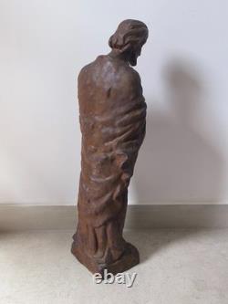 Ancienne statue du Sacré-Cour de Jésus sculpture figurative religieuse cath