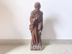 Ancienne statue du Sacré-Cour de Jésus sculpture figurative religieuse cath