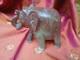 Ancienne Statue éléphant En Marbre Rouge Vert Sculpture Inde Asie Fait Main V