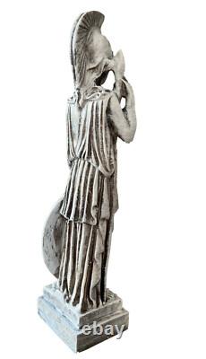 Ancienne statue en albâtre moulé de la déesse grecque Athéna avec patine 25 c