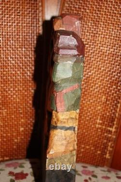 Ancienne statue en bois polychrome sculptée de STE APOLLINE et de 2 bourreaux