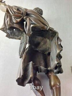 Ancienne statue en bronze, Homère, à la lyre