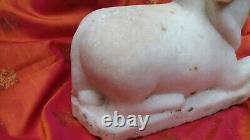 Ancienne statue en marbre Nandi sculpture du temple de Shiva fait main Inde t