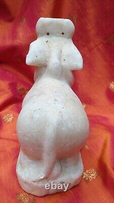 Ancienne statue en marbre Nandi sculpture du temple de Shiva fait main Inde t