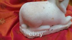 Ancienne statue en marbre Nandi sculpture du temple de Shiva fait main Inde t