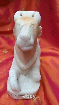 Ancienne statue en marbre Nandi sculpture du temple de Shiva fait main Inde t