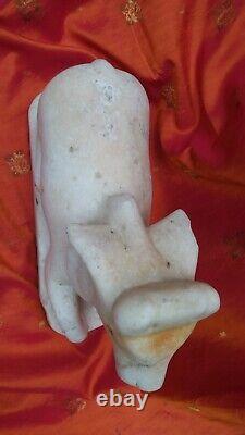 Ancienne statue en marbre Nandi sculpture du temple de Shiva fait main Inde t